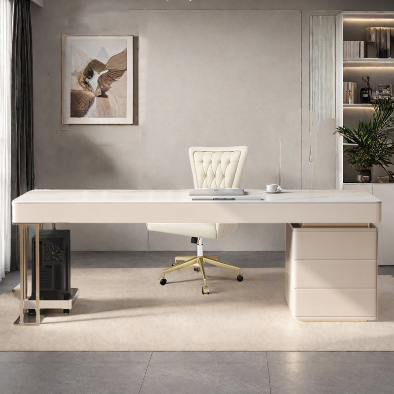 Mobilier de bureau simple en granit, H 29,53 po x l 70,87 po x P 27,56 po