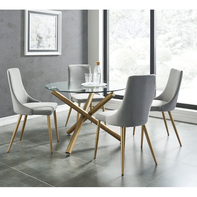 Ensemble repas pour quatre personnes, Blanc, Or