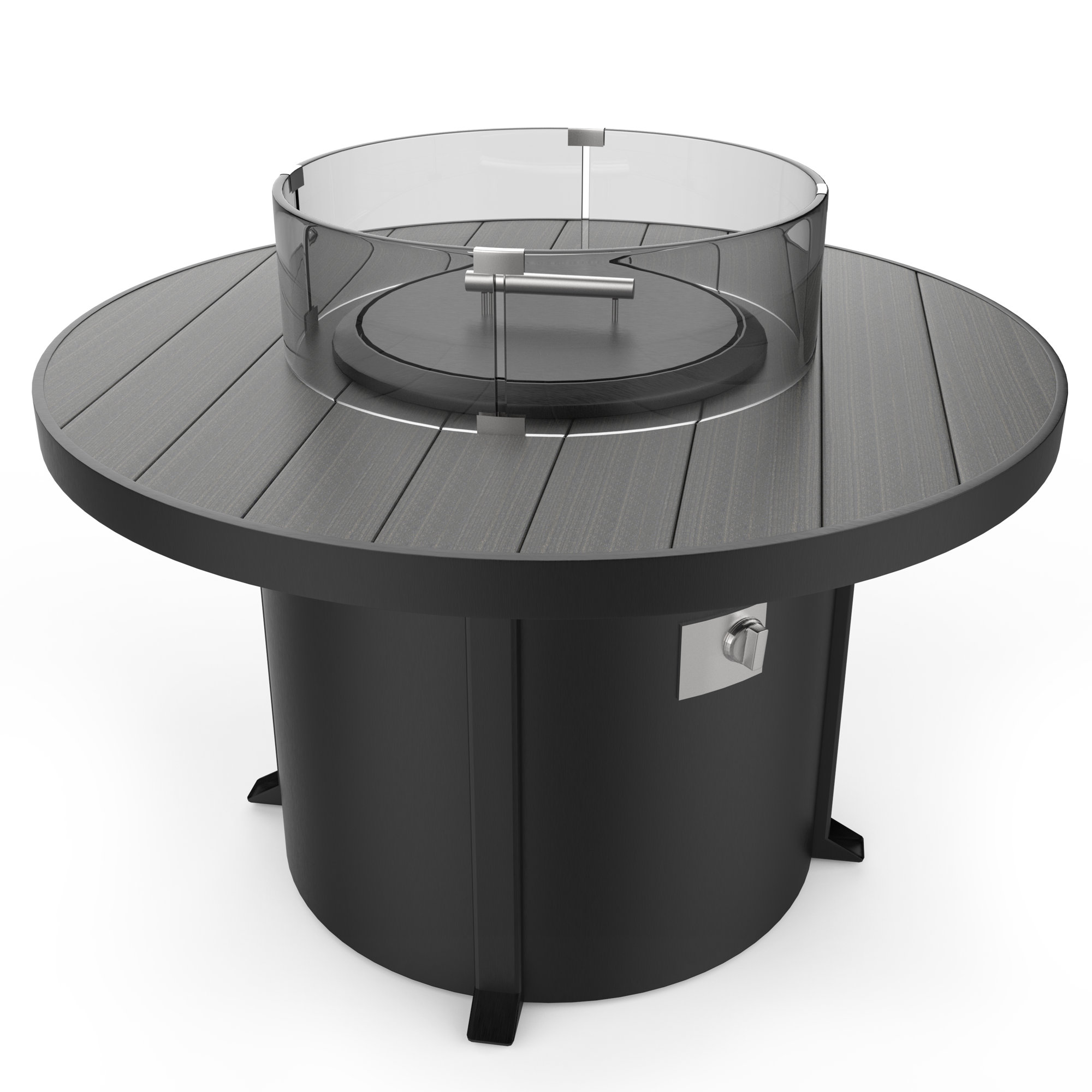 Townsend Aluminum Propane/Natural Gas Fire Pit Table, Gray