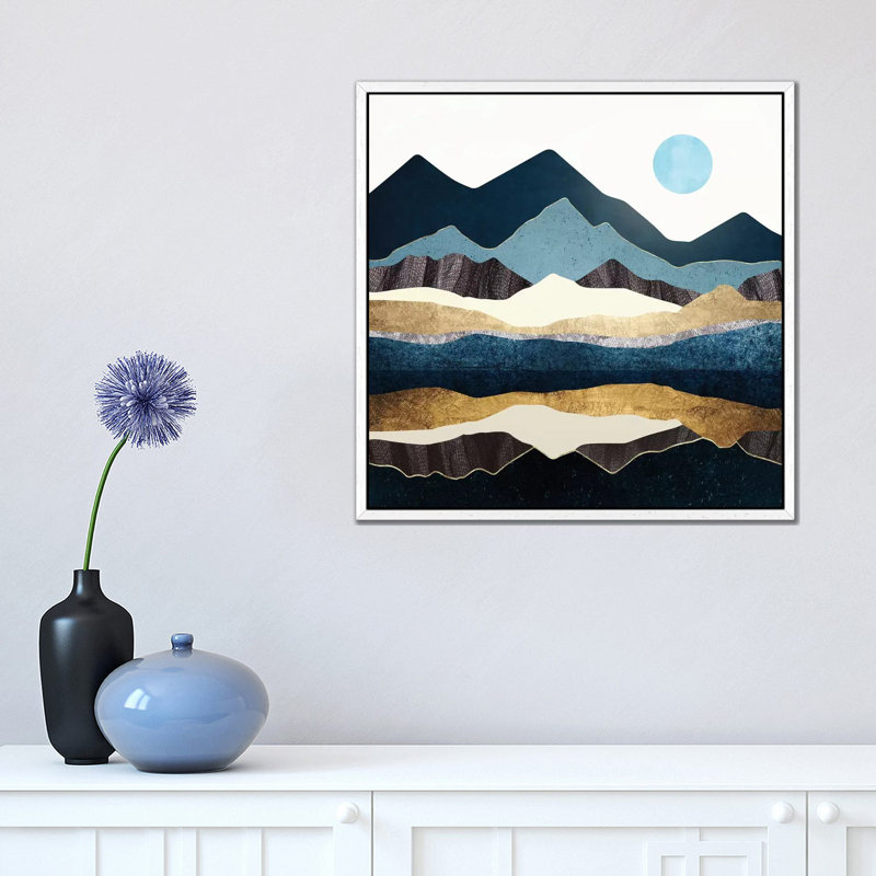 Reflect Hills - Print on Canvas, White Framed, 45.72 cm H x 45.72 cm W
