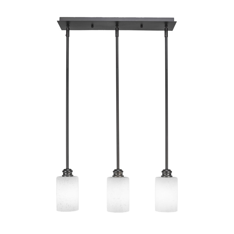 Edge 3 Light Stem Linear Pendalier, White