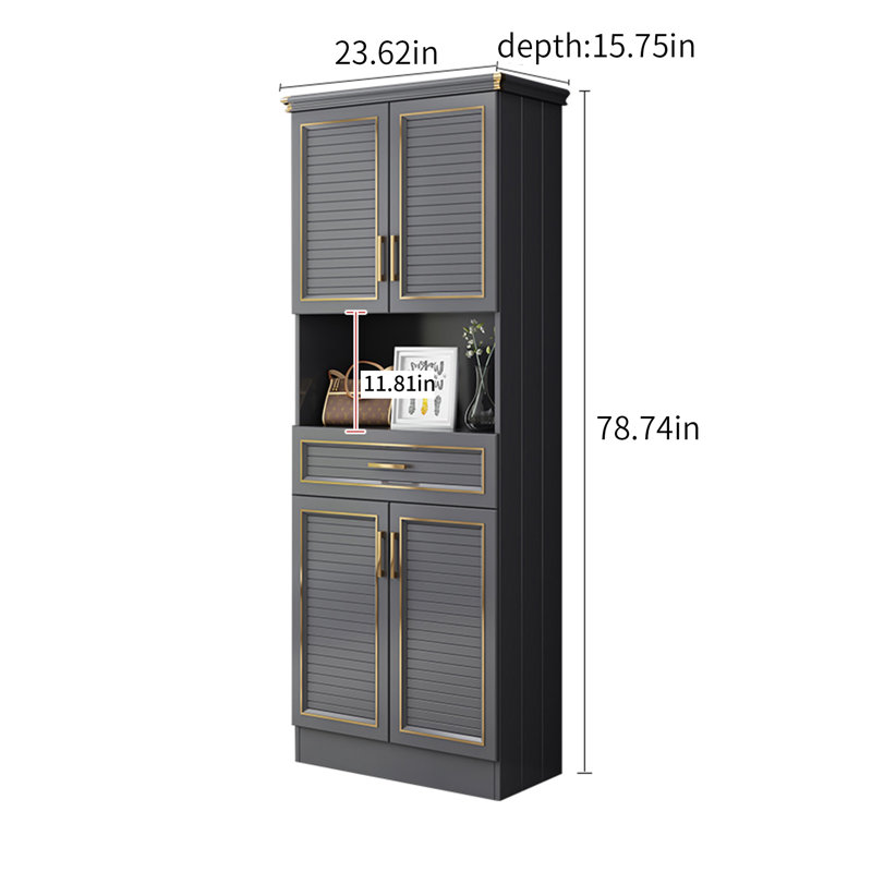 Household balcony aluminum alloy shoe cabinet