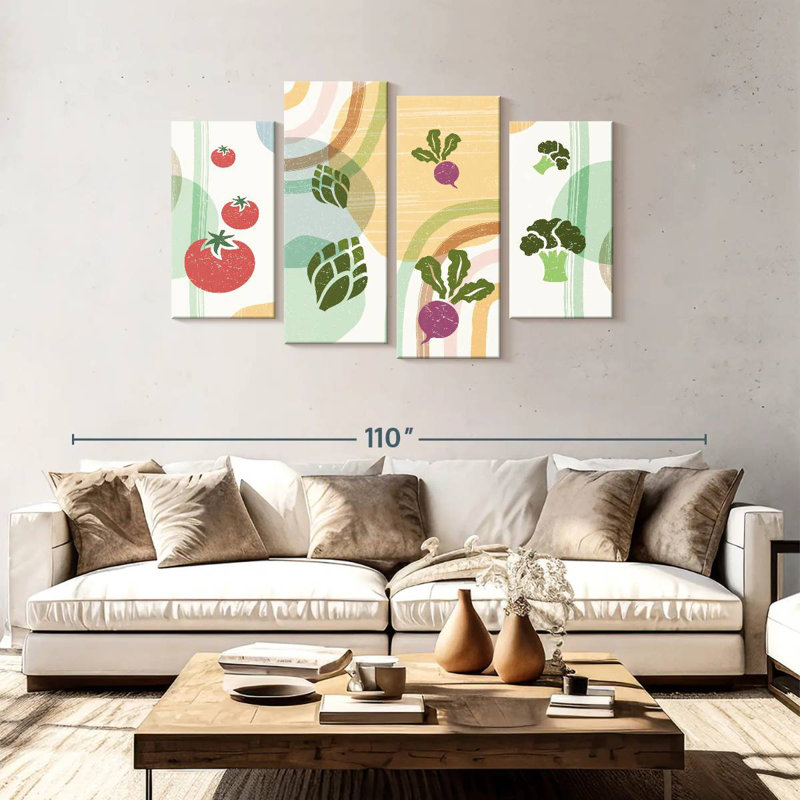 Yarlin Boho, légumes abstraits, H 48 po x l 75 po