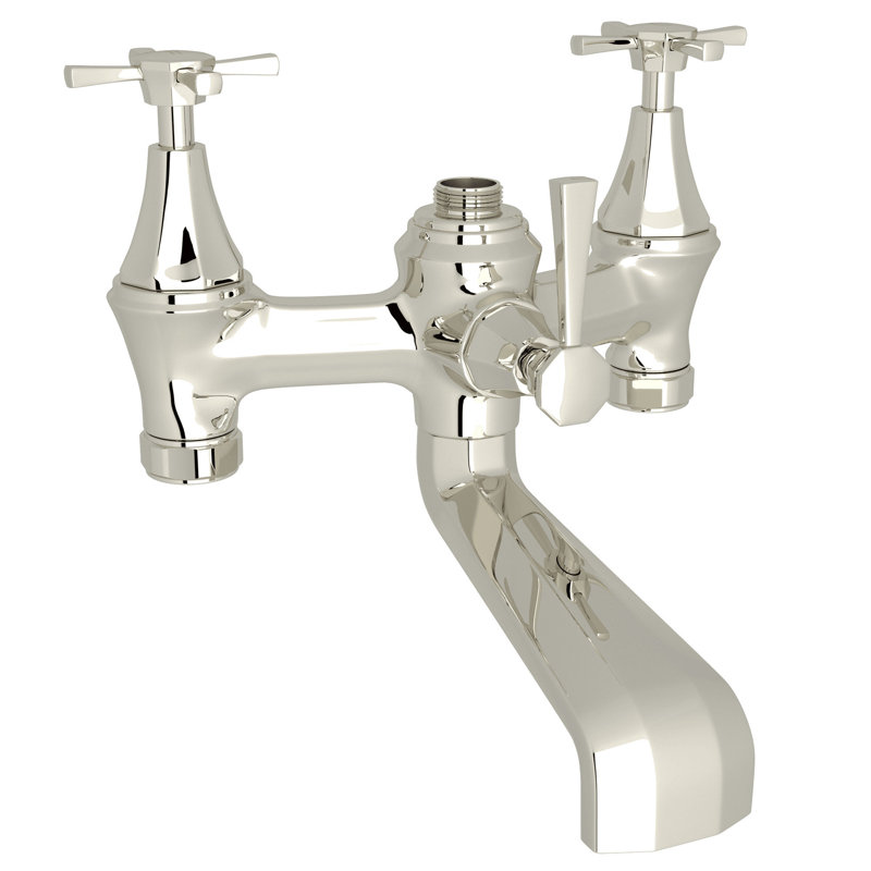 Robinet de baignoire sur pattes Deco ™, Nickel poli, Poignées croix