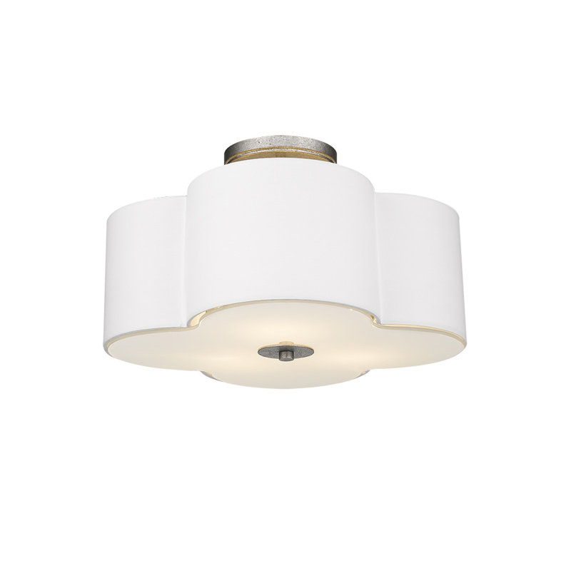 Paze Fabric Semi Flush Mount, Champagne Gold