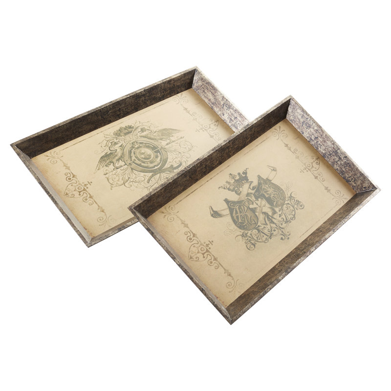 Ensemble de 2 plateaux de service