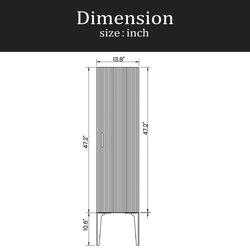 Striped Matt Bathroom Side Cabinet, Freestanding Storage Cabinet For Modern Bathroom
