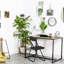 Solid Wood Top Metal Base Writing Desk