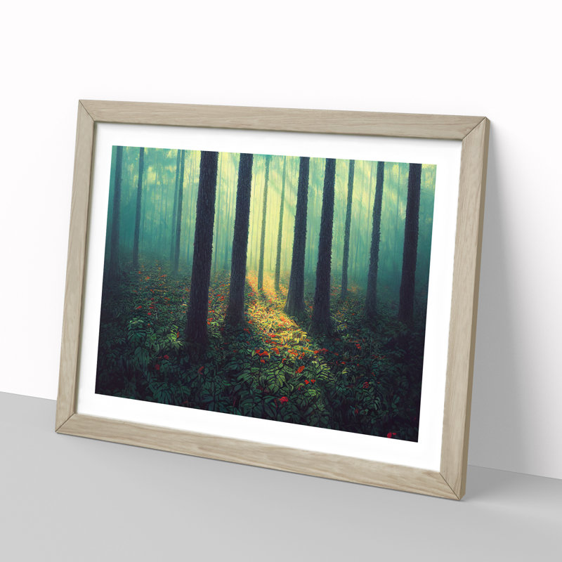 A Victorious Summer Forest - Single Picture Frame Print, 46cm H x 64cm W x 2cm D, Oak Framed