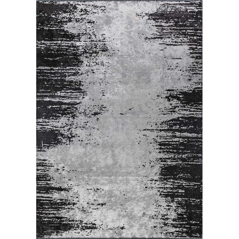 Rapture Black/Gray Luxury Area Rug, Rectangle 7'10" x 11'2"