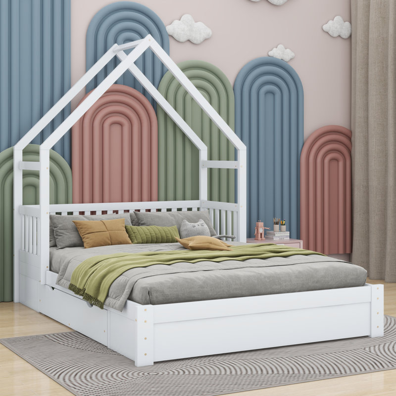 Lit plateforme avec garde-corps Hilkka House, Blanc
