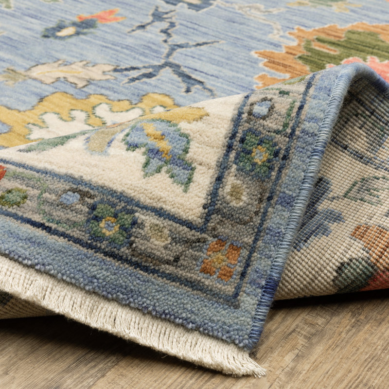 Tapis bleu / multicolore Elleanna, Rectangle 7 pi 10 po x 11 pi 2 po