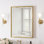 Miroir de salle de bain biseauté double, miroir mural en verre trempé avec bords réfléchissants et cadre en aluminium antirouille pour lavabo