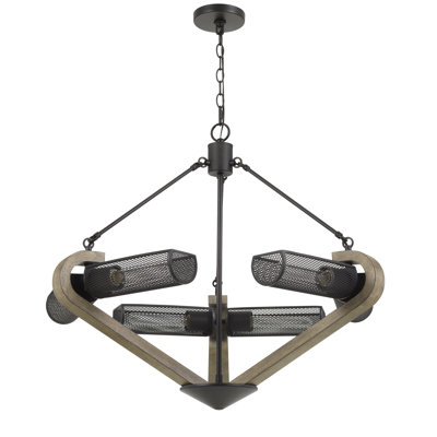 Lustre géométrique unique à 6 lumières
