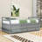 Twin Wooden Platform Bed with Trundle and 3 Drawers-1555000650