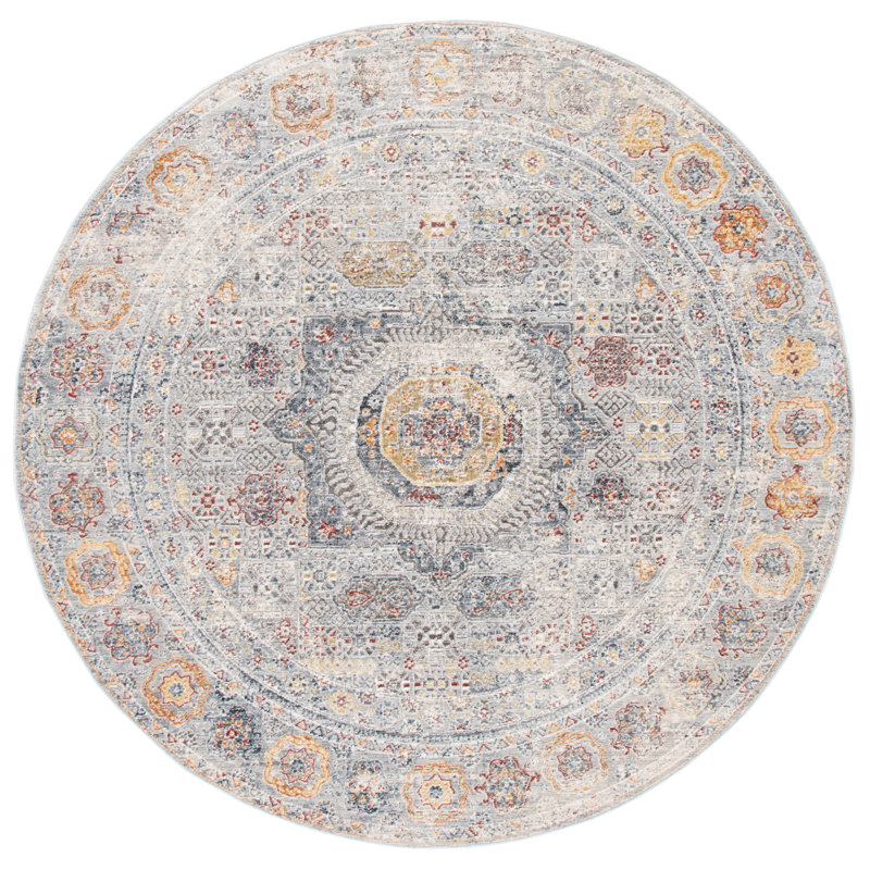 History 500 Performance Oriental Rug, Round 6'7"