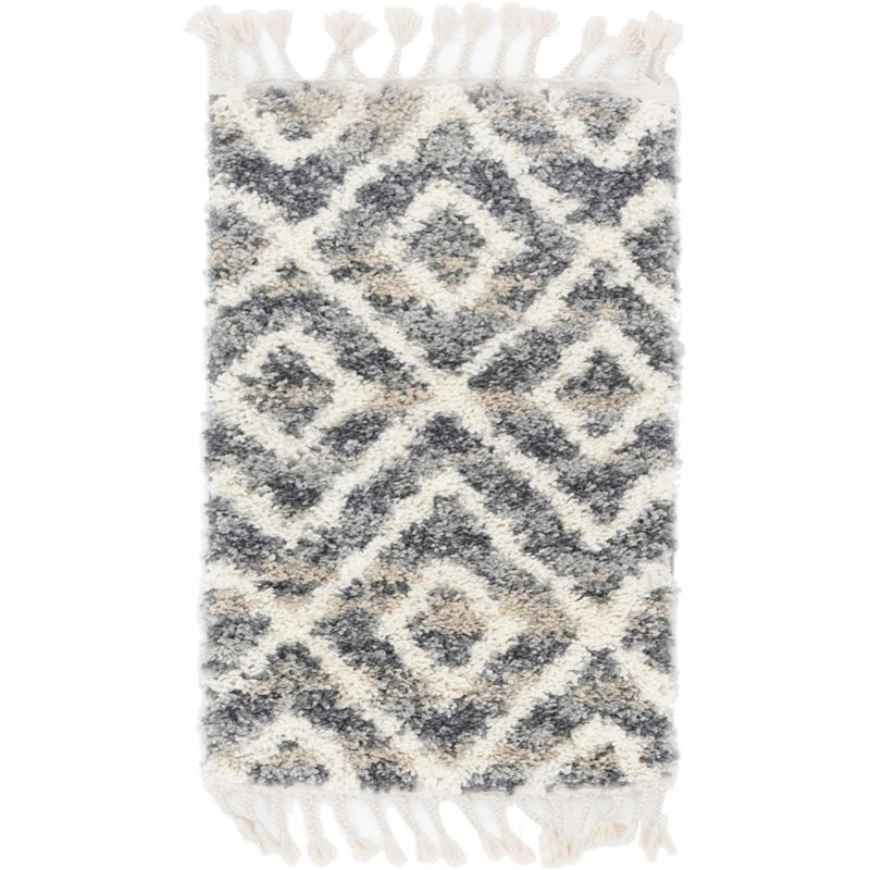 Patel Geometric Shag Area Rug, Rectangle 66 x 91cm