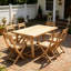  La table de salle à manger rustique en bois d'acacia rustique convient à six personnes, idéales pour les rassemblements de patio et de jardin