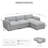 Plush Wide Corduroy Modular Sectional Sofa L-Shaped Solid Wood Sofa with Ottoman-2007967900