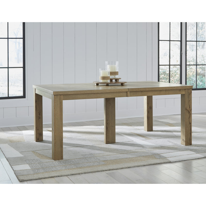 Rustic Oak Extendable Rectangular Dining Table for Ten