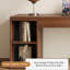 Bureau rectangulaire en bois massif brun noisette avec 2 tiroirs-109319648