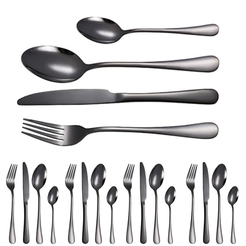 Dinnerware Set, 24 Piece Stainless Steel Dinnerware Set, 6 Person Cutlery Set