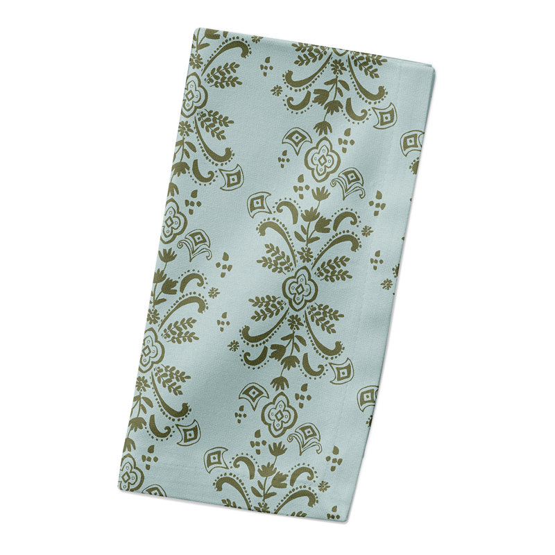 Serviette de table en coton 10 po Crest, Vert