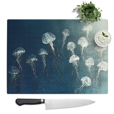 Jellyfish Vol.1  Glass Chopping Board