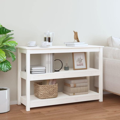 vidaXL Console Table Solid pine wood 31.5x15.7x29.1 in