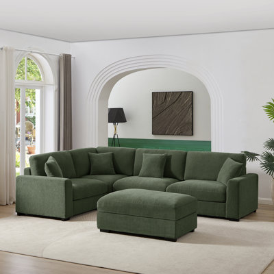Upholstered 5 Seats Sectional Reversible