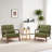 Upholstered Linen Blend Accent Chair with Wooden Legs and Lumbar Pillow-1193044491