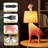 Modern Giraffe Led Table Lamp with Handwoven Raffia Shade, Resin Base, 3W Integrated Led-548911582