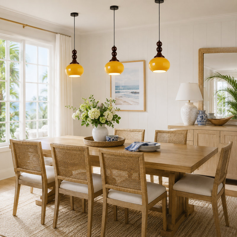 Luminaire suspendu rond moderne orange à 1 lumière avec abat-jour en verre et fil de suspension réglable de 62 pouces pour la chambre à coucher, le salon et l'îlot de cuisine