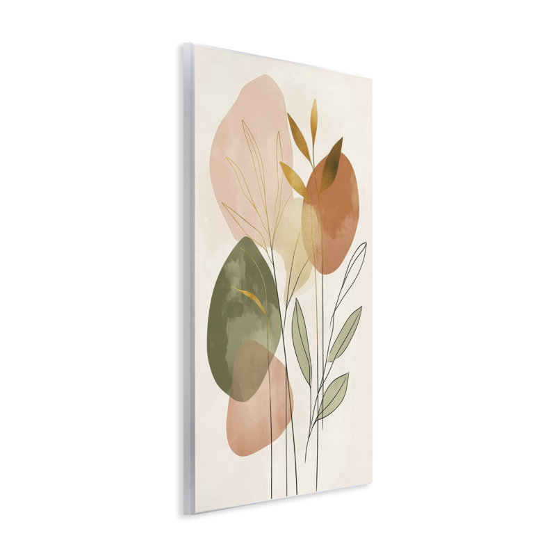  Soft Organic Shape Botanicals Wall Plaque Art by LSR Design Studio, H 19 po x l 13 po