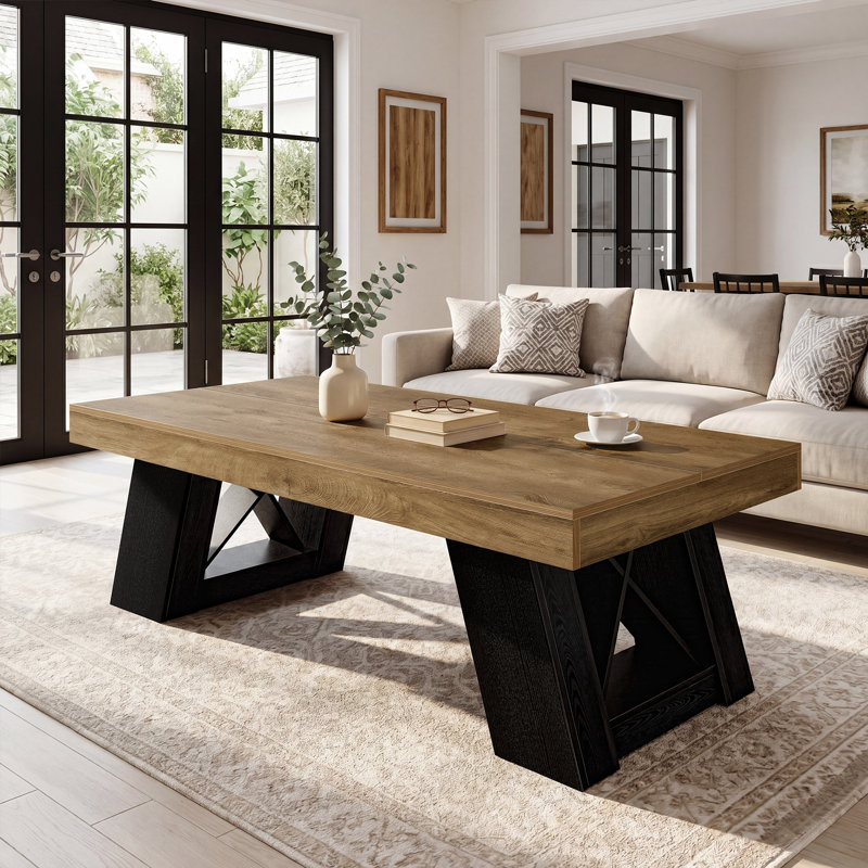 55.12" Rectangular Farmhouse Coffee Table