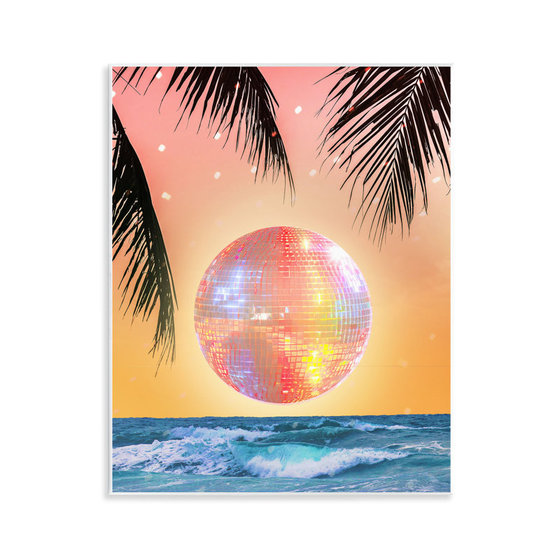 Plaque murale Tropical Disco Sunset, design par Lil 'Rue