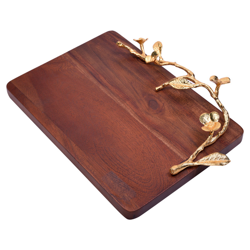 Ornement en forme de planche à découper en bois d'acacia avec pastille Decumin