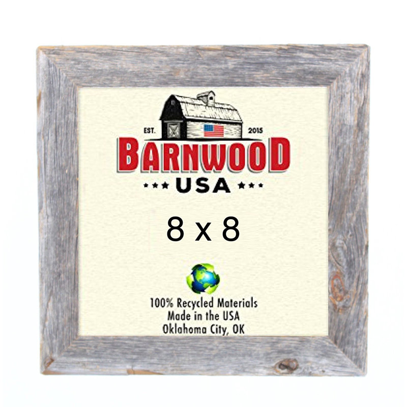 Rustic Weathered Gray Reclaimed Wood 8" x 8" Picture Frame