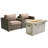 LSI Fully Assembled 2 Person Seating Group With Sunbrella Cushions And Rectangle Concrete Firepit-278059298