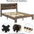 Wood Platform Bed Frame For Full - Sized Bedroom With Storage Led Headboard, 2 Charging Outlets, Noise Less Performance, No Box Spring, Easy To Build, Spacious Under Storage, Dark Brown Size-2047150174