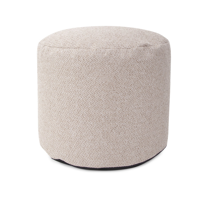 Pouf rond de 22 po de largeur, 100% polyester sable de Panama
