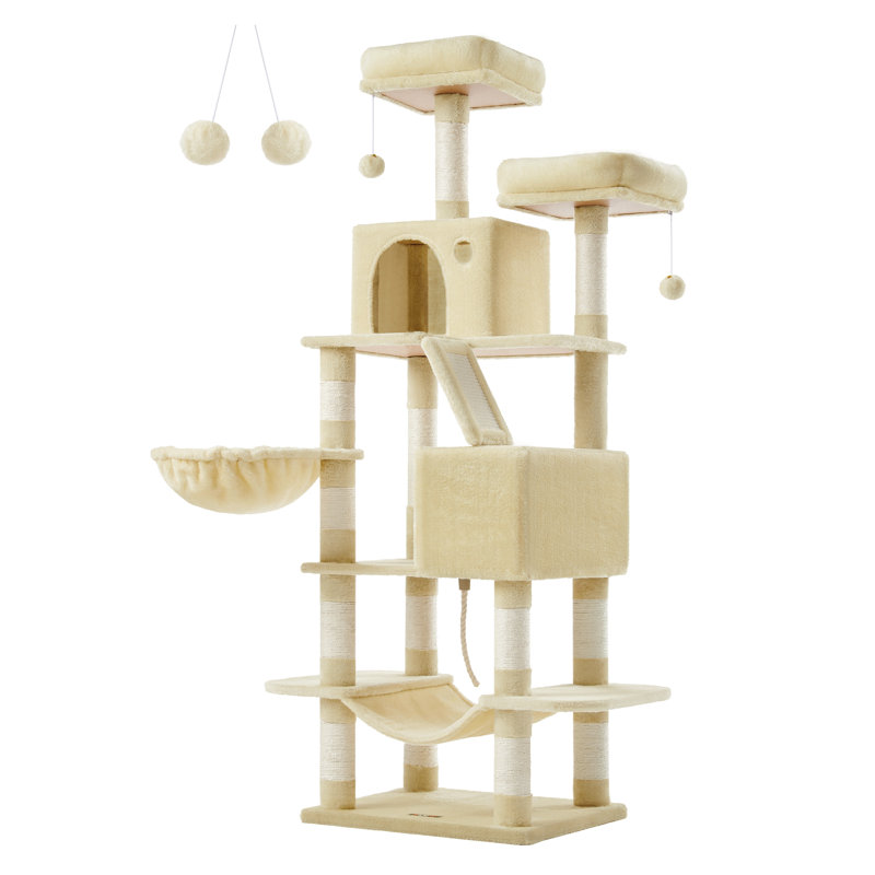 168 cm H Cat Tree / Condo, Beige