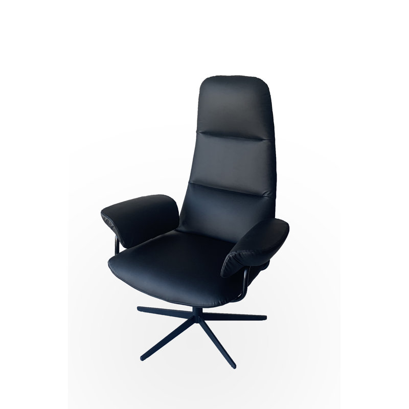 Arletta Upholstered Swivel Armchair, Black