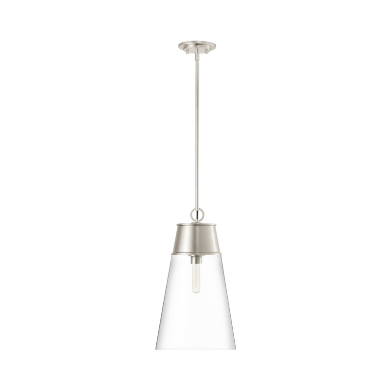 Bertina 1 - Light Single Pendant, Brushed Nickel, 102.5" H x 11.5" W x 11.5" D