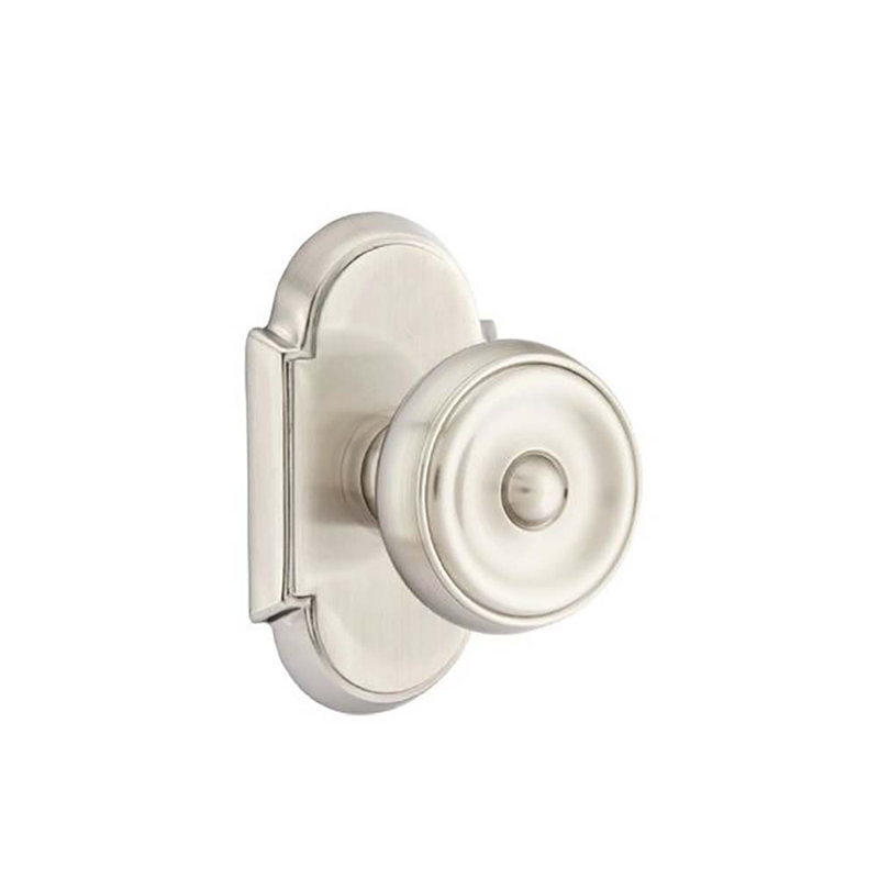 Passage Waverly Knob with # 8 Rose, Satin Nickel