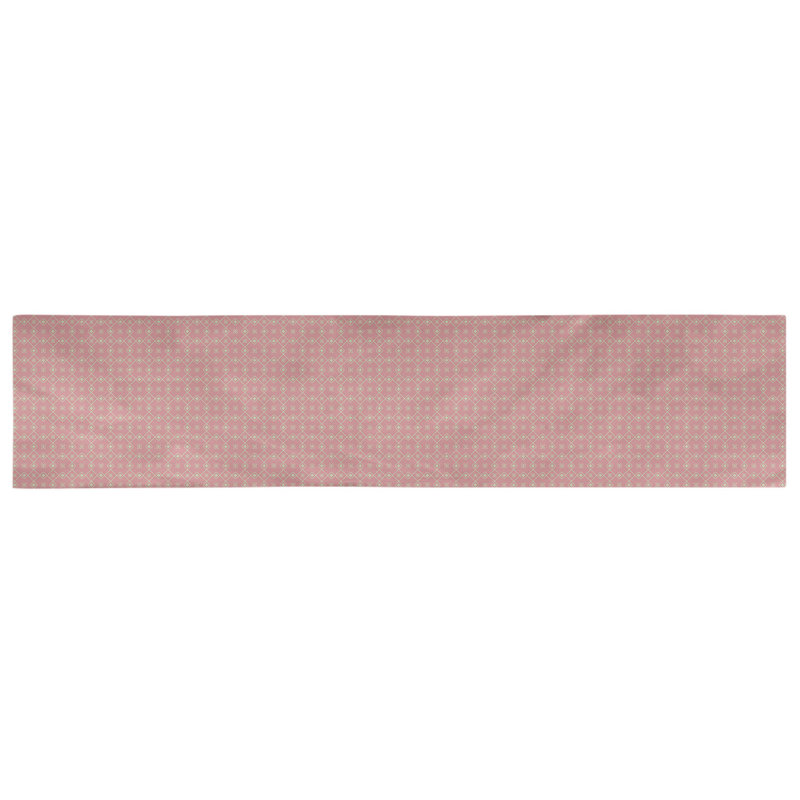 Chemin de table Avicia, 90 po x 16 po, Rouge / vert clair, Coton