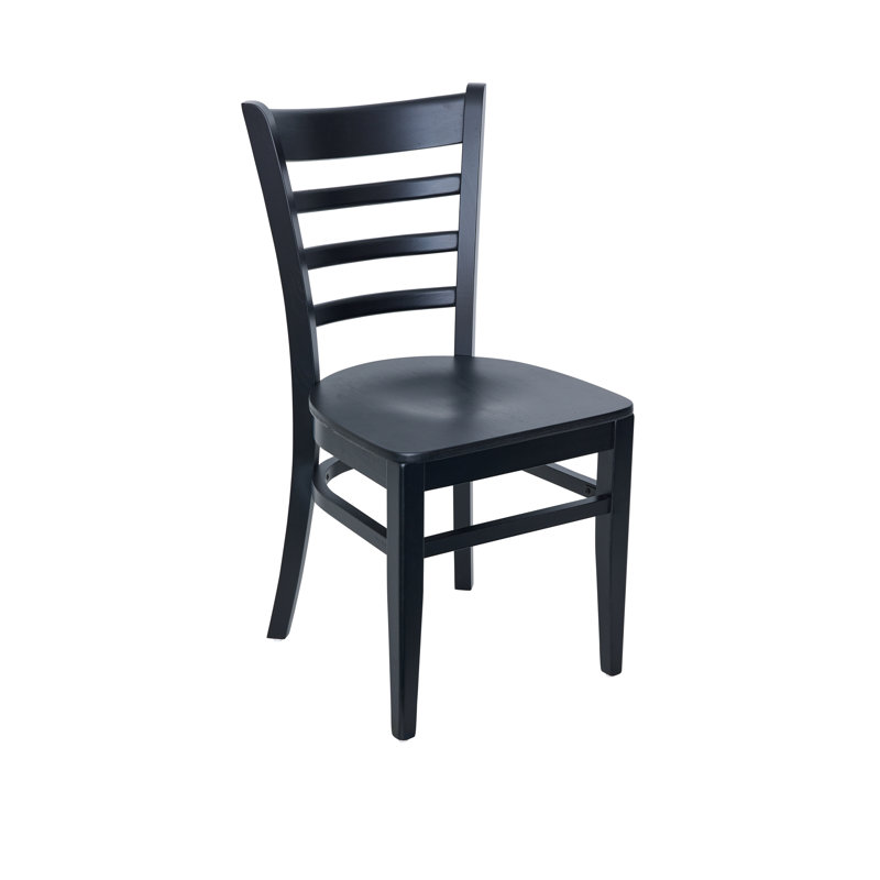 Berkeley Ladder Back Chair Veneer Seat, Black Stain