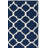 Rodgers Hand Woven Flat Weave Banana Silk/Wool/Cotton Geometric Rug in Navy/Ivory-1302693207