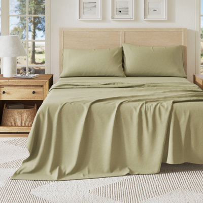 Ensemble de draps en jersey de coton chiné ultra doux
