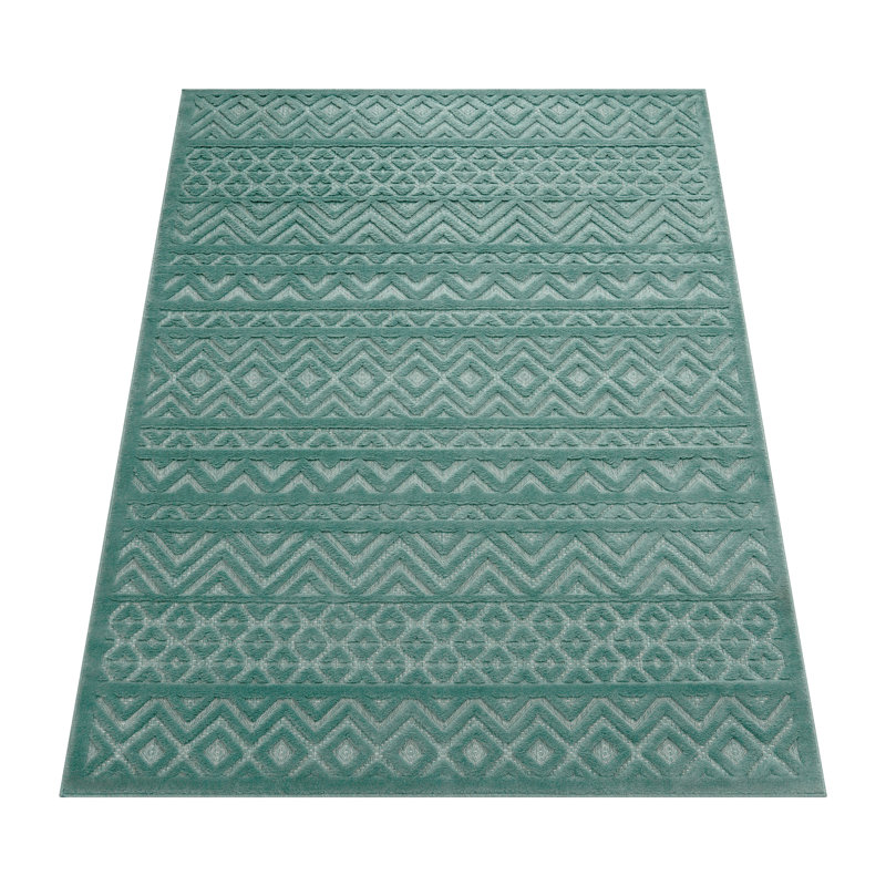 Tapis intérieur / extérieur en polypropylène tissé à la machine Jamele, Rectangle 2 pi x 3 pi 4 po
